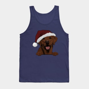 Merry Christmas Fox Red Lab Tank Top